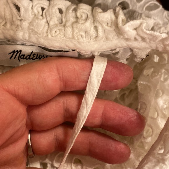 Madewell Eyelet Ruffle-Sleeve Pintuck Mini Dress AN137 MEDIUM - Picture 3 of 5
